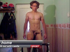 Nude man w erect penis gif