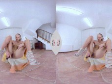 Sweet Ivana Sugar in high heels playing with long toy in her pussy gif