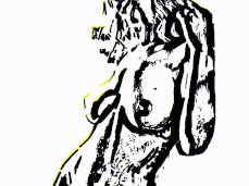 Drawing beautiful, naked goddess gif